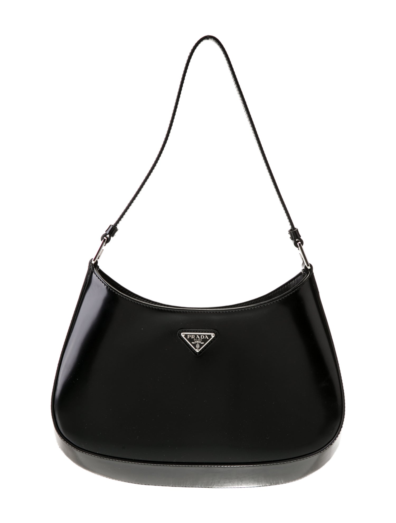 Prada Enameled Metal Triangle Cleo