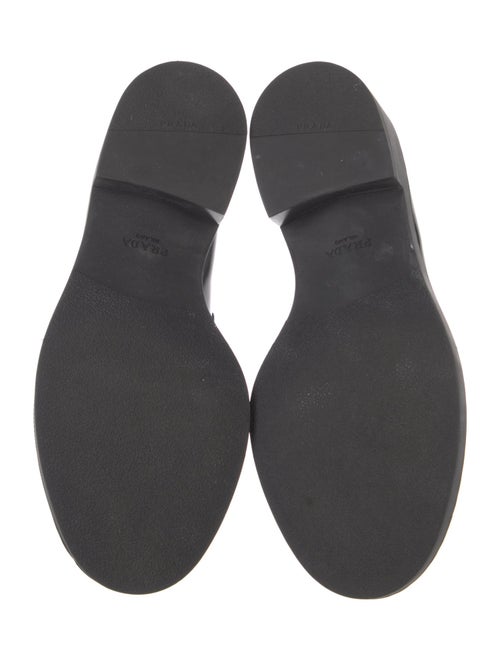 Prada Enameled Metal Triangle Leather Mary Jane Flats