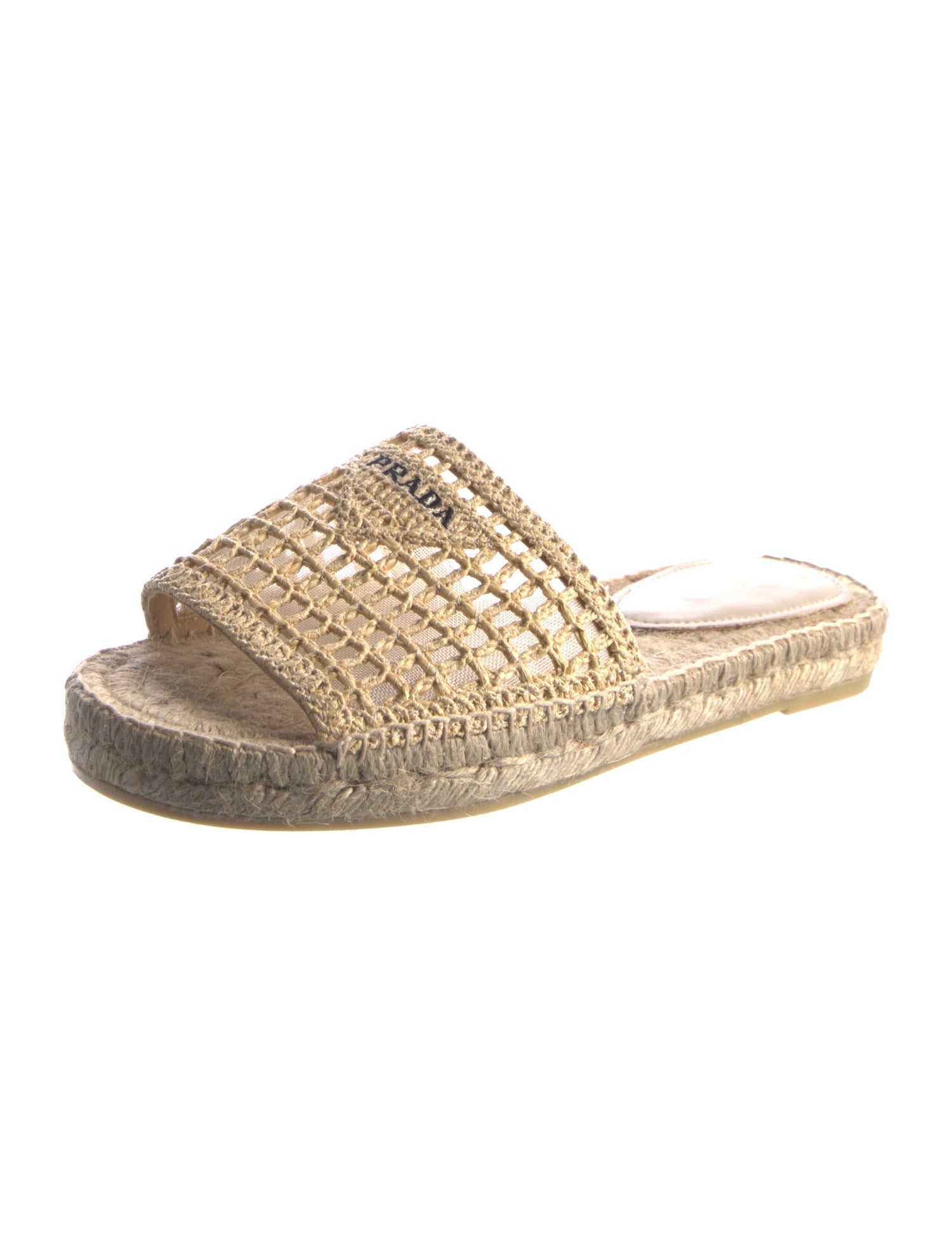 Prada Raffia Mesh Accents Espadrilles
