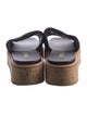 Prada Enameled Metal Triangle Straw Slides