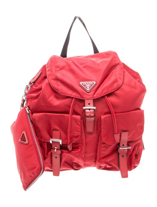 Prada Enameled Metal Triangle Re-Nylon Medium