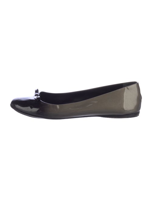 Prada Patent Leather Bow Accents Flats