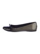Prada Patent Leather Bow Accents Flats