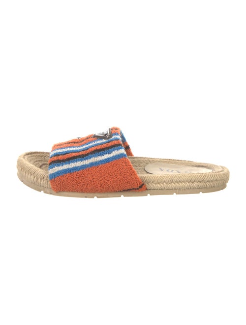 Prada Enameled Metal Triangle Terry Cloth Espadrilles