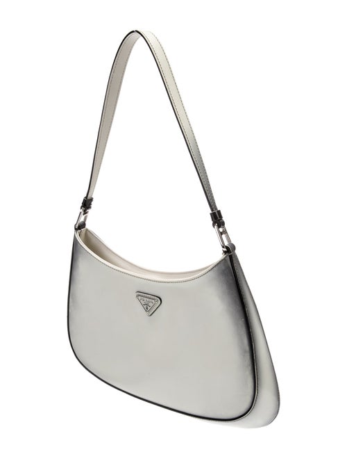 Prada Enameled Metal Triangle Airbrushed Cleo Small