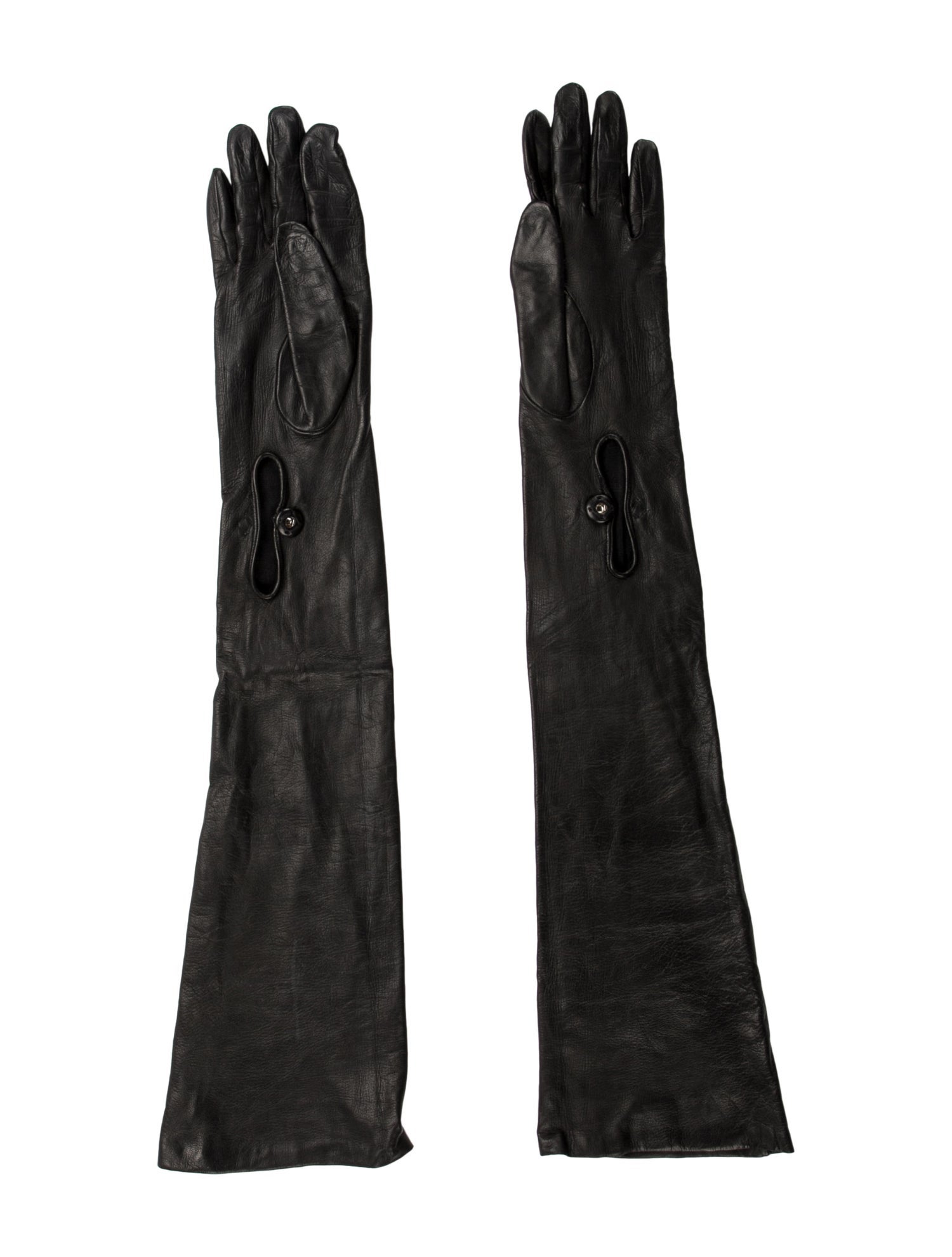 Prada Leather Elbow Length Gloves
