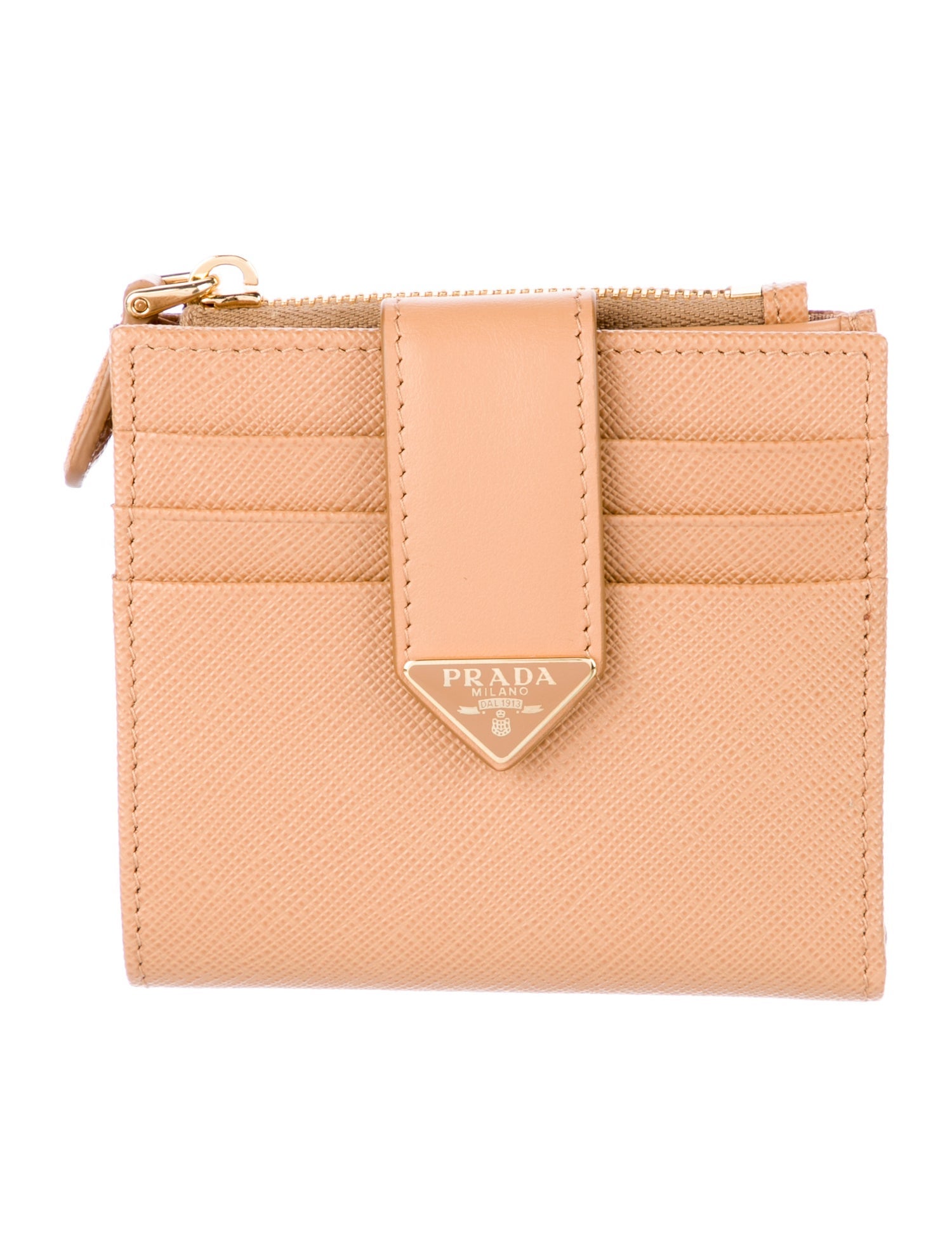 Prada Saffiano Lux Leather Compact Wallet w/ Tags