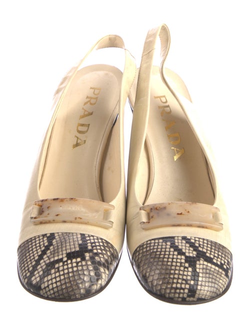 Prada Leather Animal Print Slingback Pumps