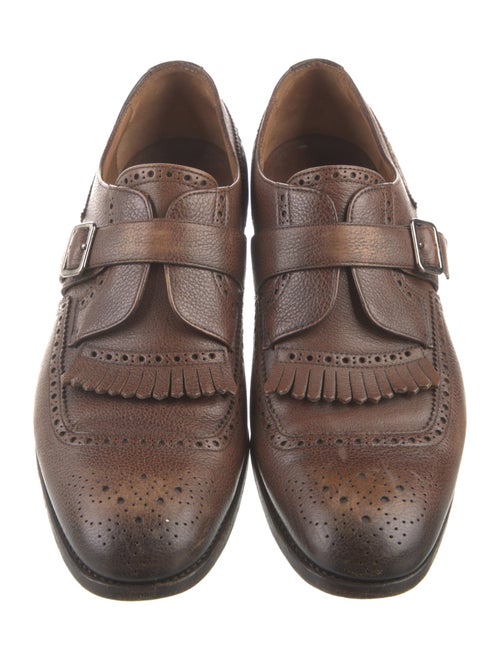 Prada Leather Eyelet Trim Monk Straps