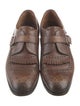 Prada Leather Eyelet Trim Monk Straps