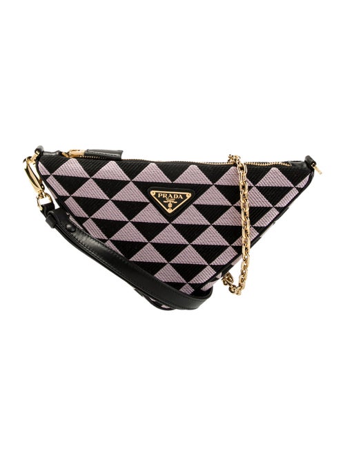 Prada Enameled Metal Triangle Triangle Mini