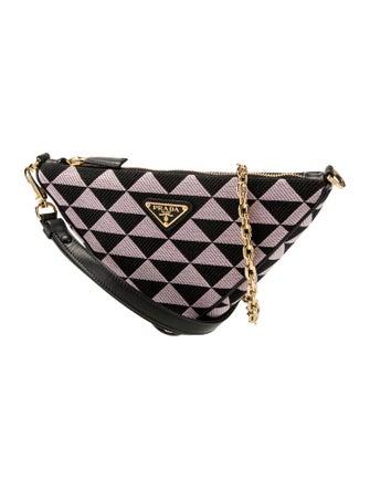 Prada Enameled Metal Triangle Triangle Mini