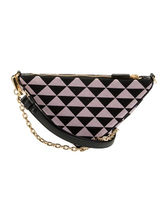 Prada Enameled Metal Triangle Triangle Mini