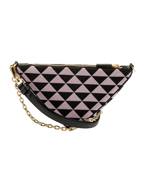 Prada Enameled Metal Triangle Triangle Mini