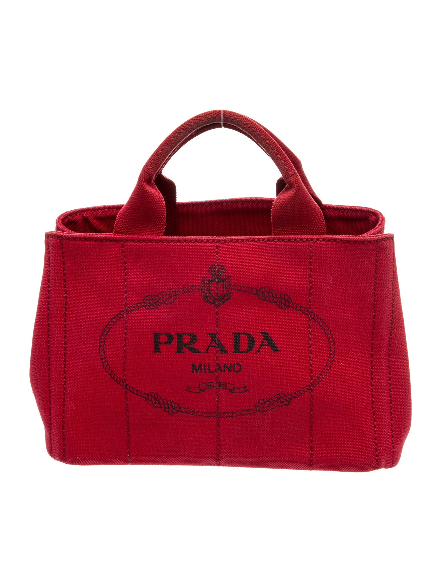 Prada Enameled Metal Triangle Canapa Small