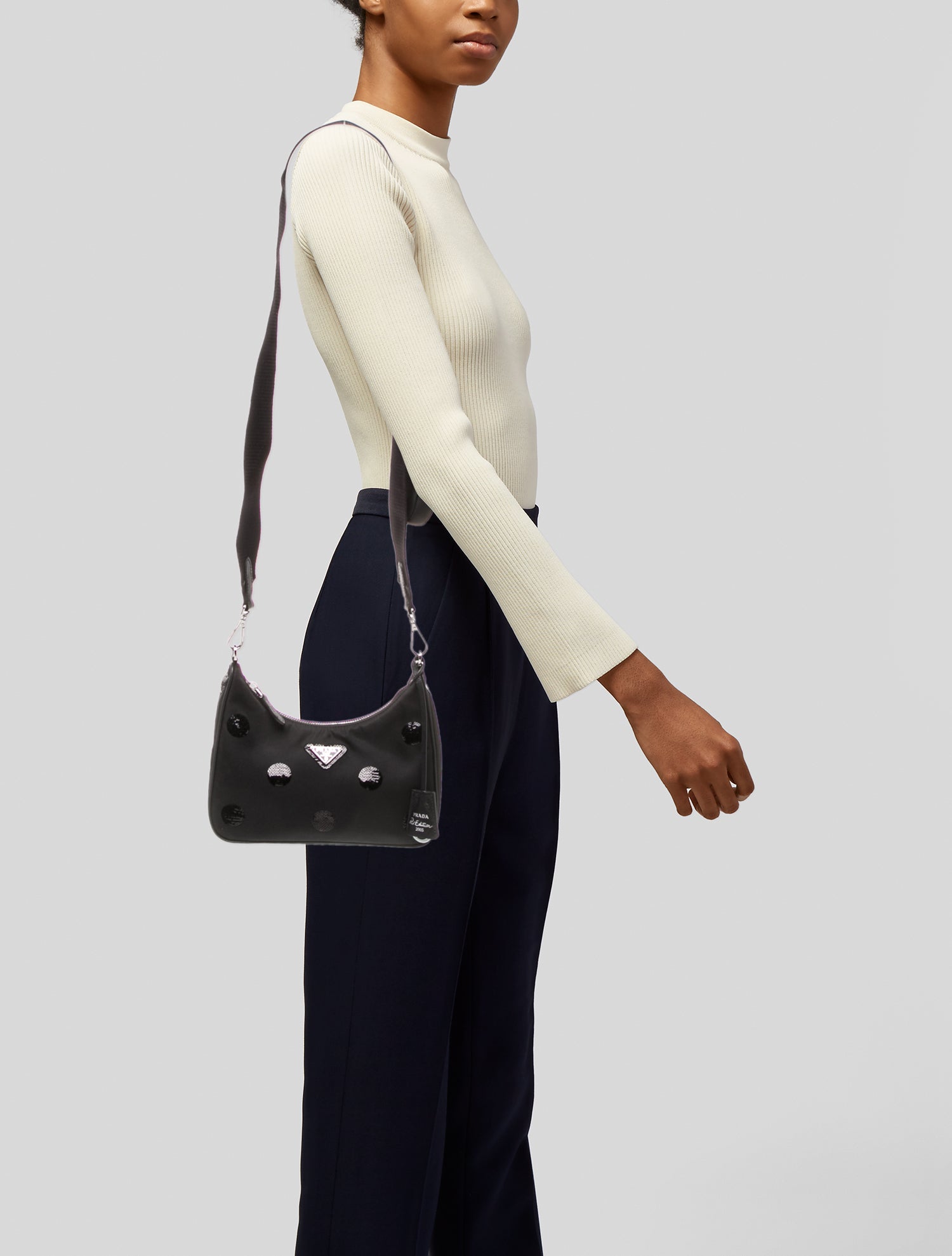 Prada Enameled Metal Triangle Re-Edition 2005 Mini