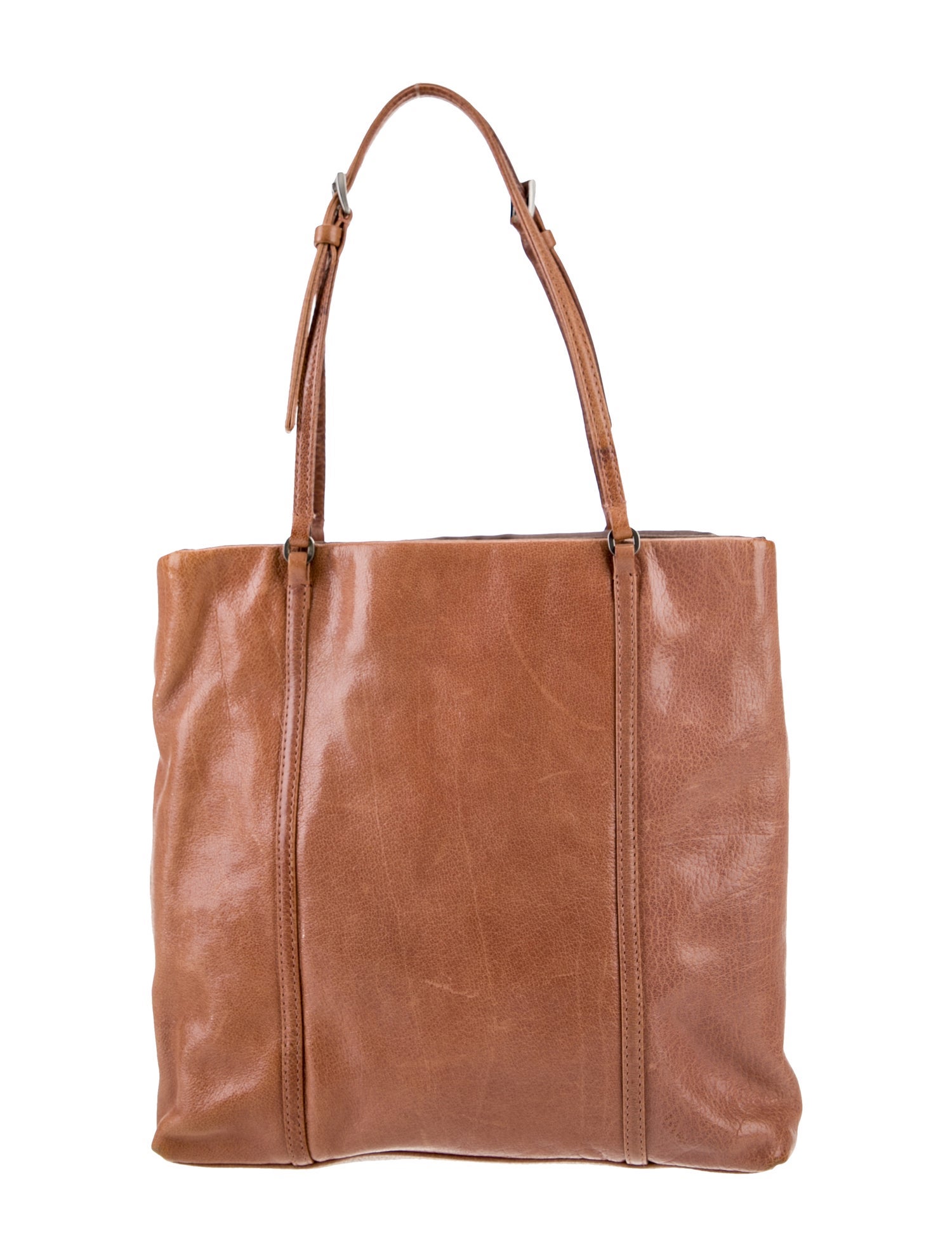 Prada Enameled Metal Triangle Top Handle Bag