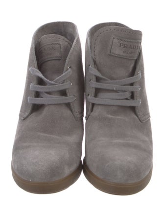 Prada Sport Suede Lace-Up Boots