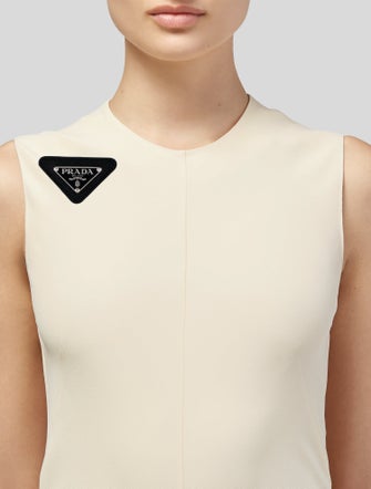 Prada Leather & Enameled Triangle Pin