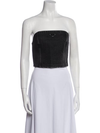 Prada 2022 Strapless Crop Top