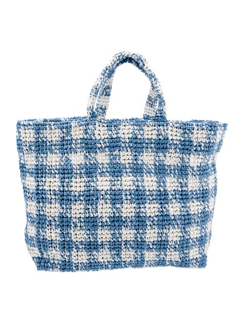 Prada Enameled Metal Triangle Shopping Large