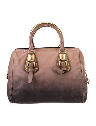 Prada Cervo Leather Top Handle Bag