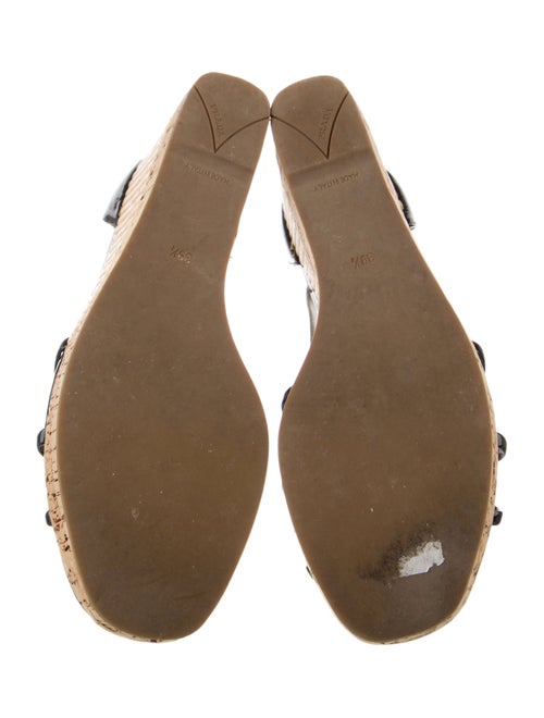 Prada Patent Leather Cutout Accent Slingback Sandals