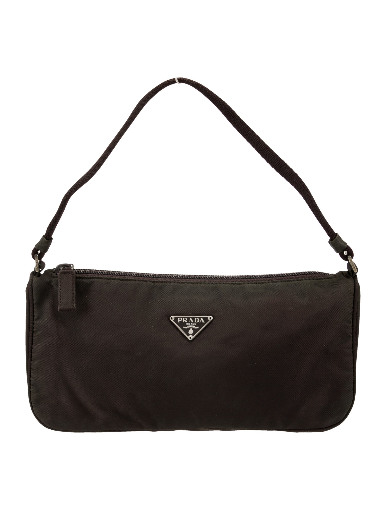 Prada Enameled Metal Triangle Top Handle Bag Mini