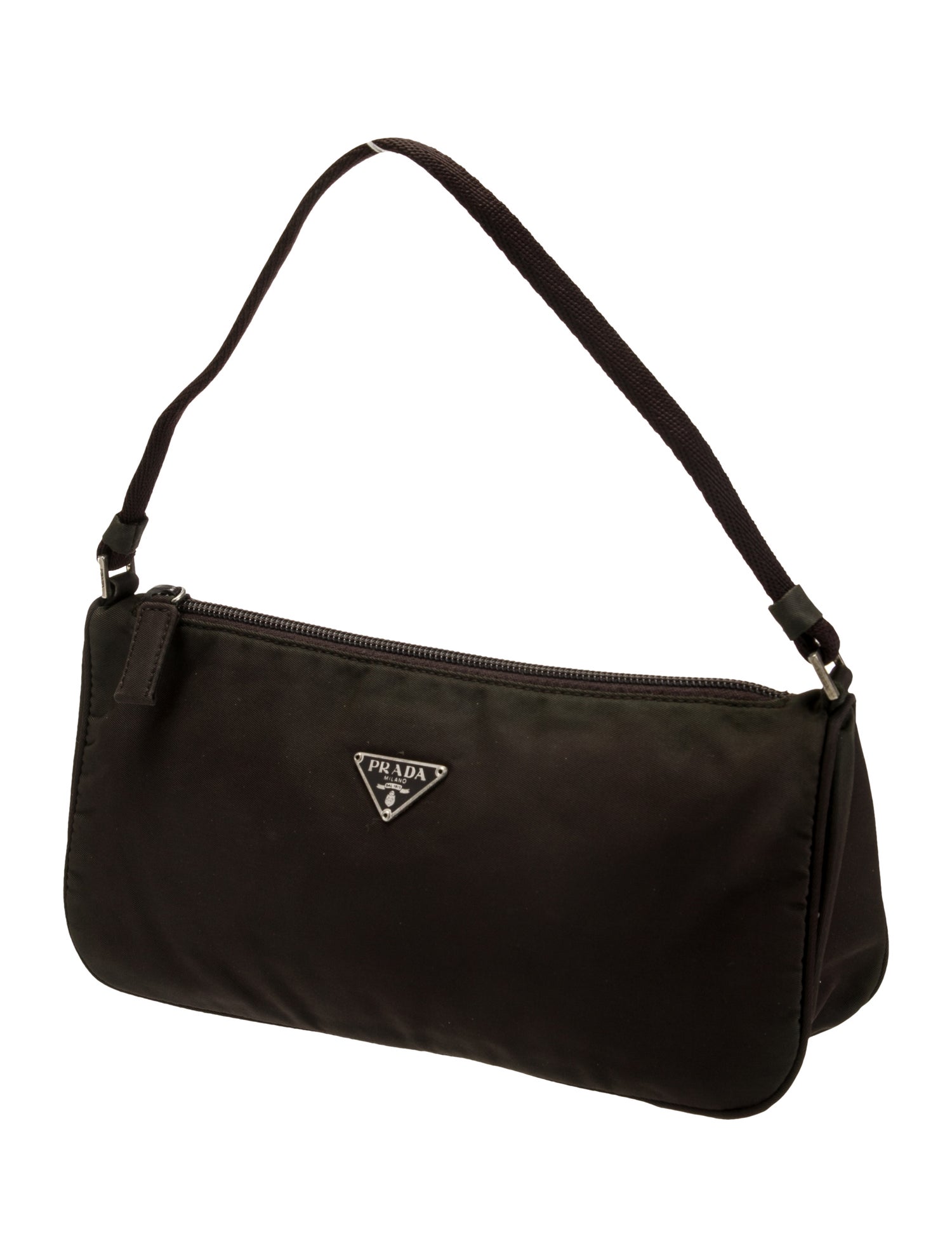 Prada Enameled Metal Triangle Top Handle Bag Mini