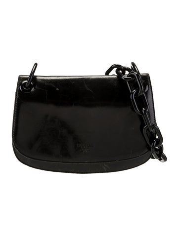 Prada Shoulder Bags Enameled Metal Triangle Swing Small Vintage