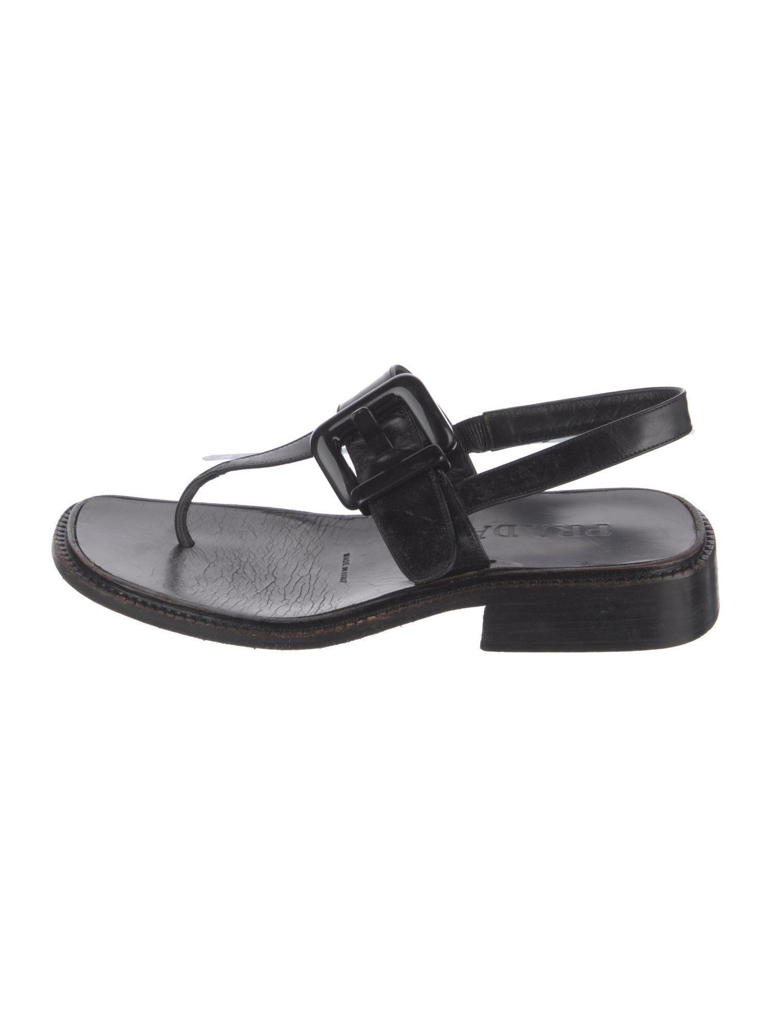 Prada Leather Slingback Sandals