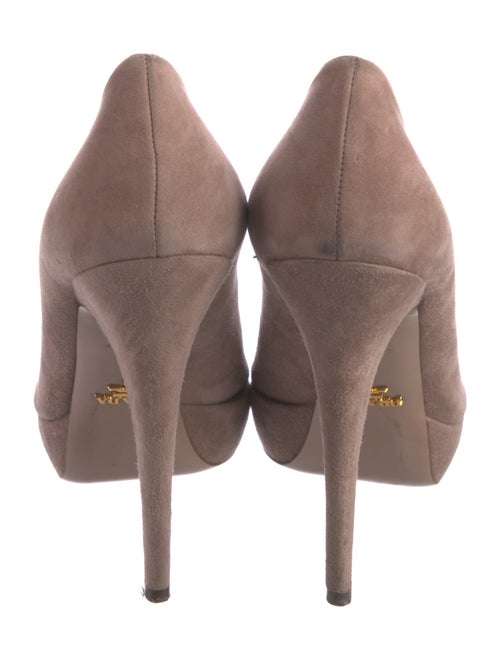 Prada Suede Cutout Accent Pumps