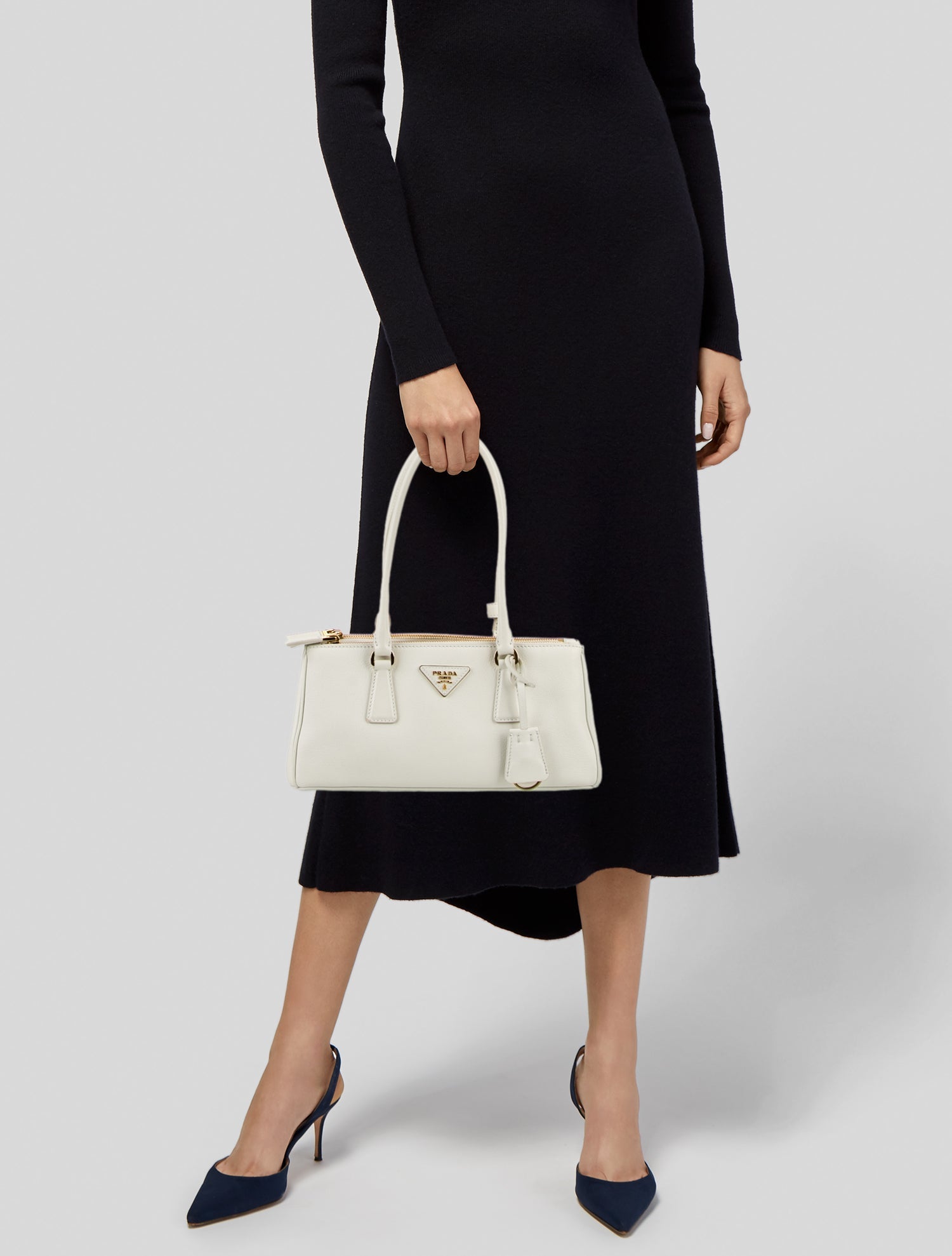 Prada Soft Calf Leather Galleria Double Zip Medium 2025