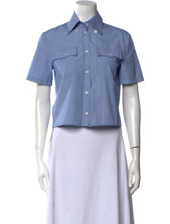 Prada 2024 Short Sleeve Button-Up Top