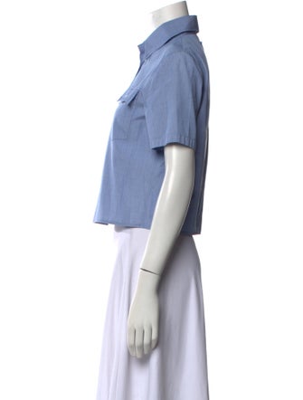 Prada 2024 Short Sleeve Button-Up Top