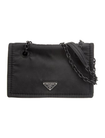 Prada Enameled Metal Triangle Shoulder Bag