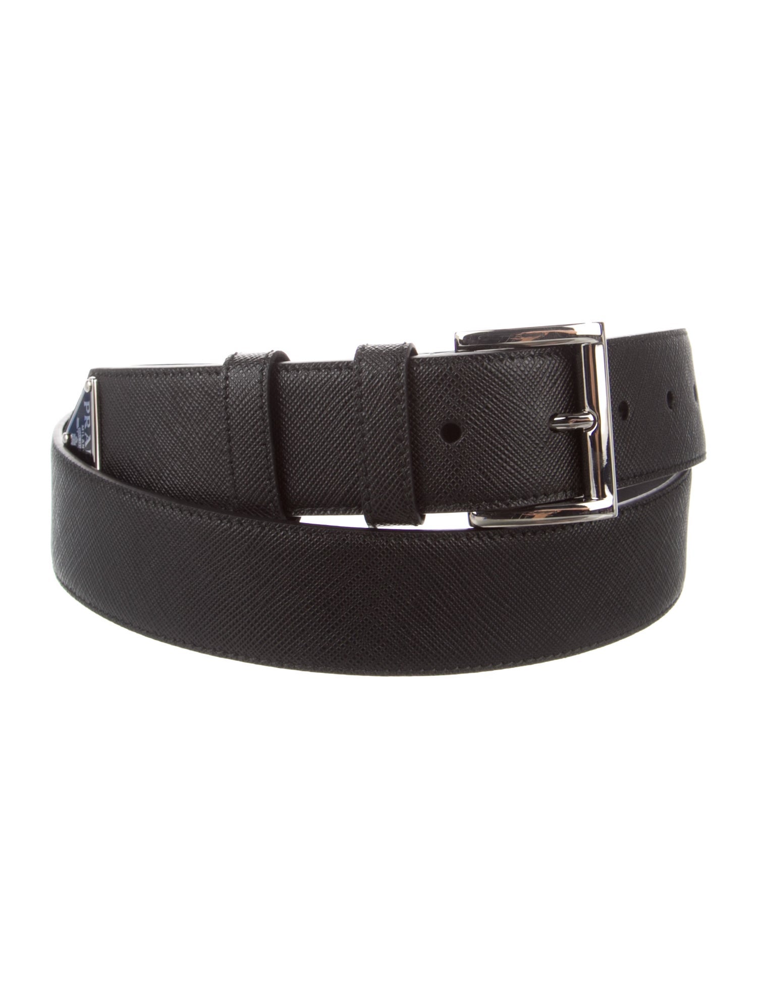 Prada Leather Enameled Metal Triangle Belt Kit