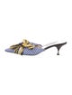Prada Printed Bow Accents Mules