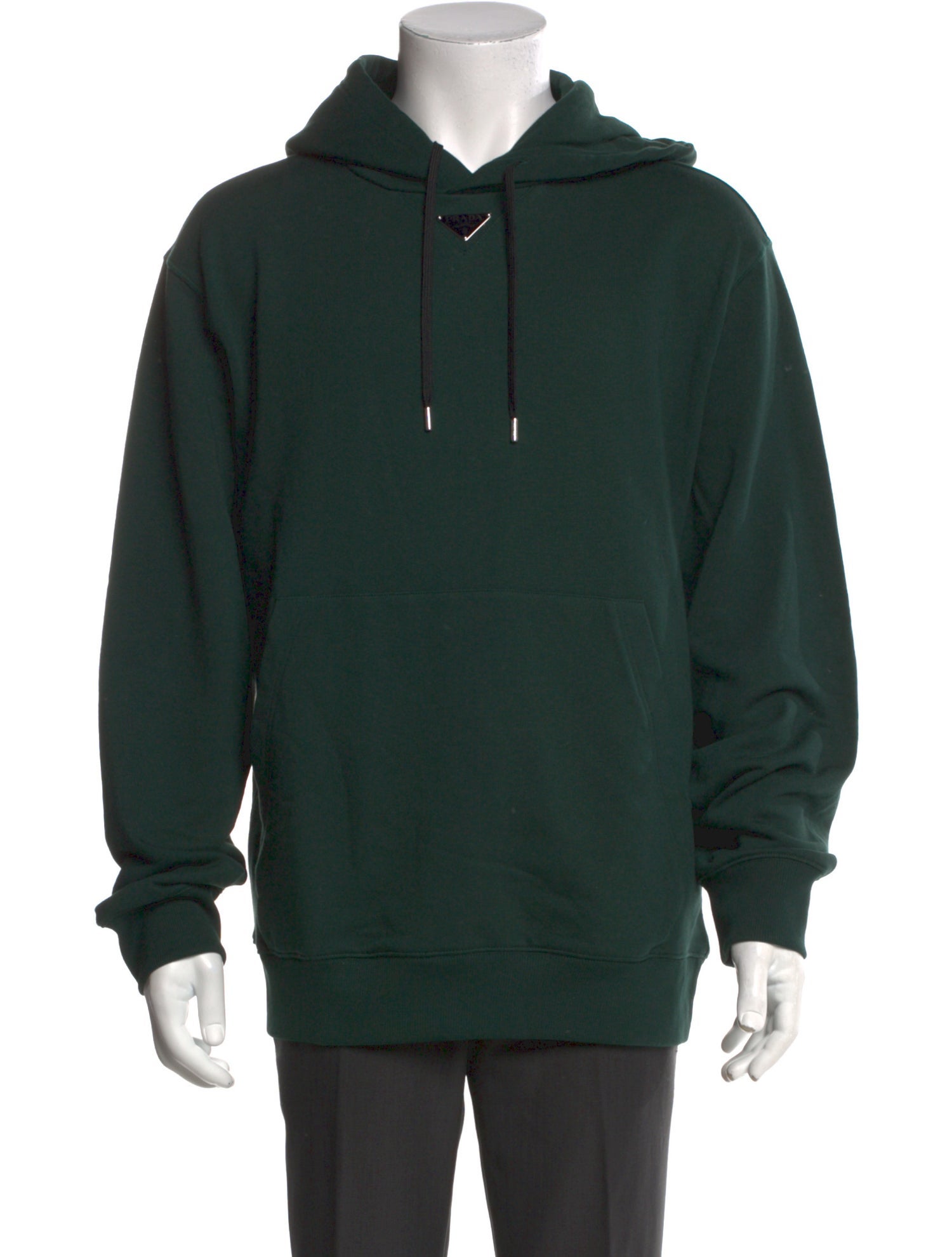 Prada 2024 Enameled Metal Triangle Hoodie w/ Tags