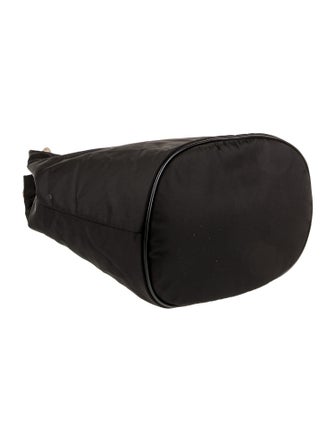 Prada Enameled Metal Triangle Re-Nylon drawstring