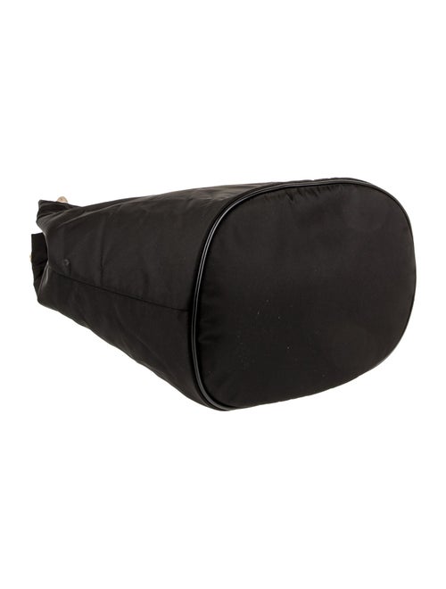 Prada Enameled Metal Triangle Re-Nylon drawstring