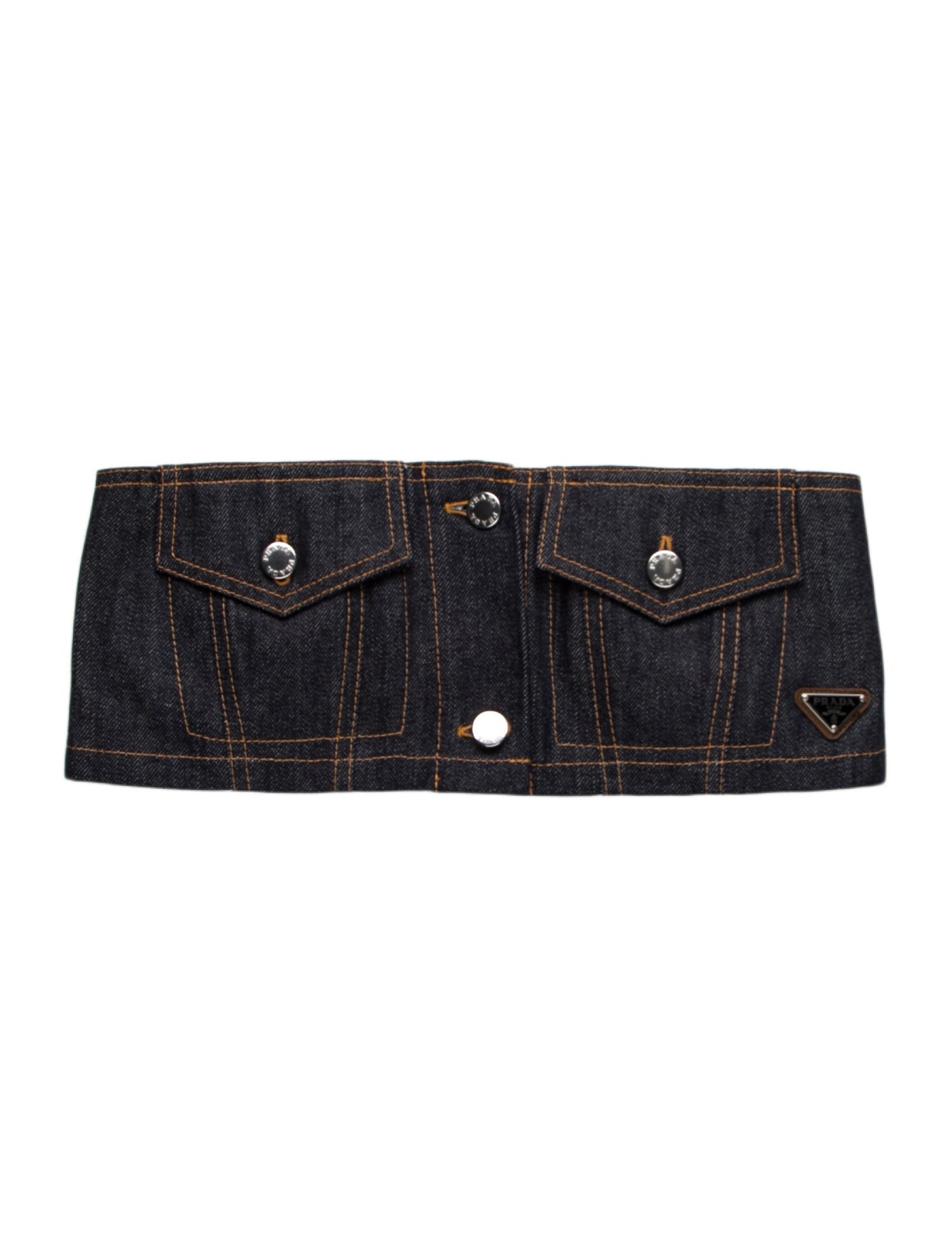 Prada 2024 Strapless Denim Crop Top w/ Tags