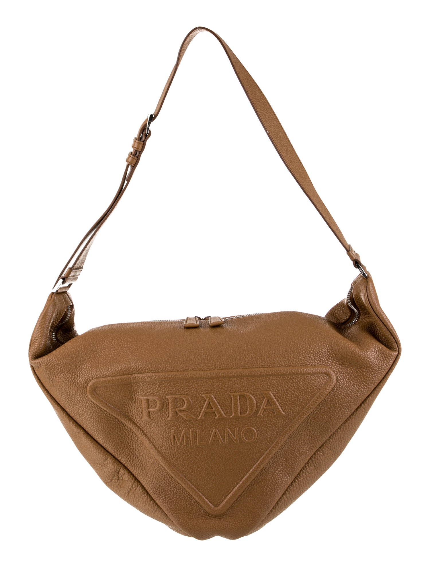 Prada Enameled Metal Triangle Triangle
