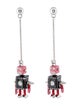 Prada Crystal & Enamel Robot Drop Earrings