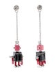 Prada Crystal & Enamel Robot Drop Earrings
