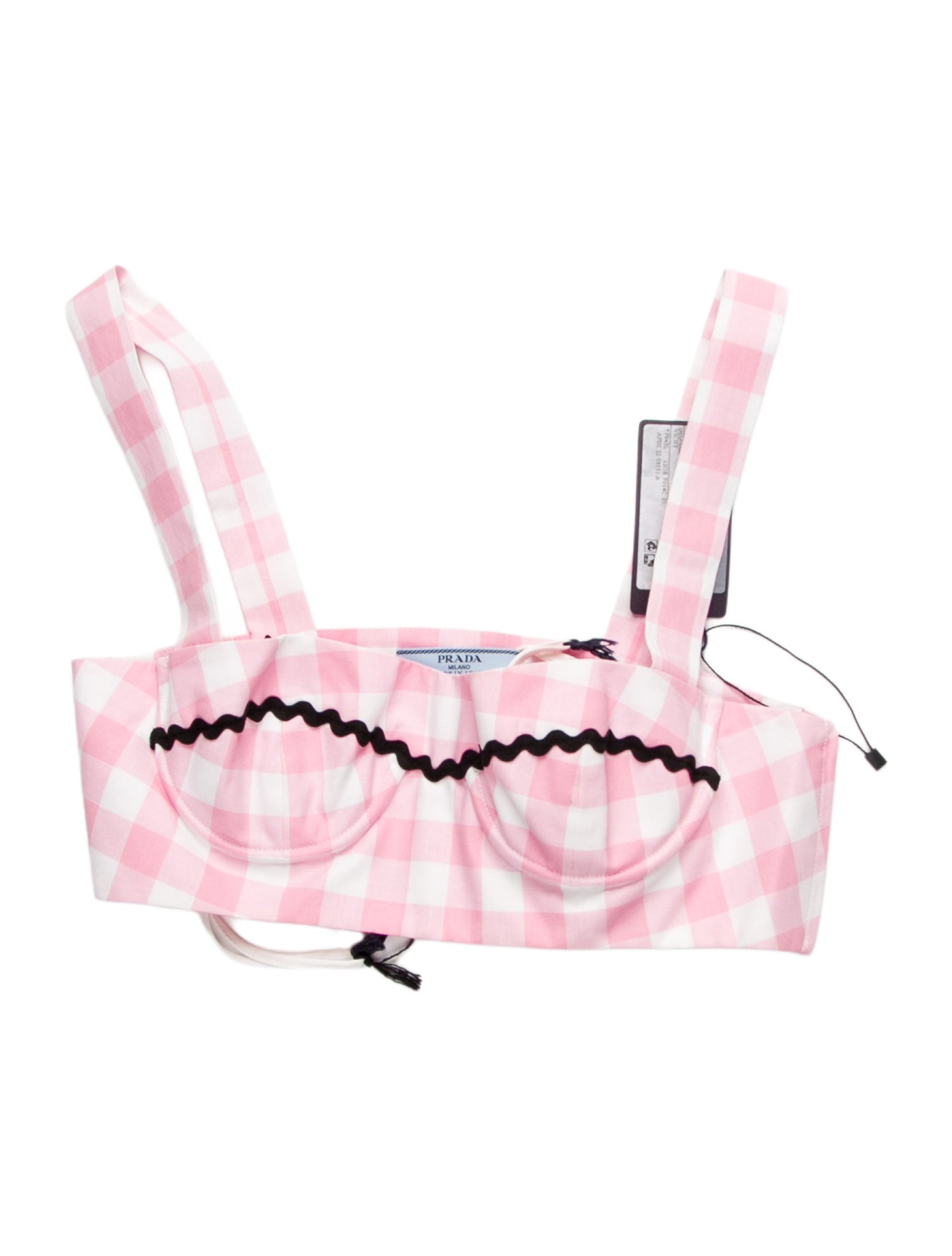 Prada 2023 Plaid Print Crop Top w/ Tags