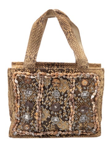 Prada Handle Bags Pitone Top Bag Vintage