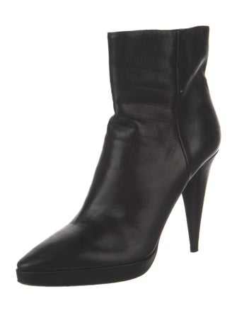 Prada Embossed Leather Embroidered Accent Boots