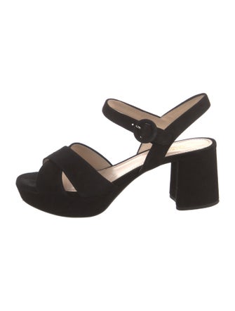 Prada Suede Cutout Accent Sandals