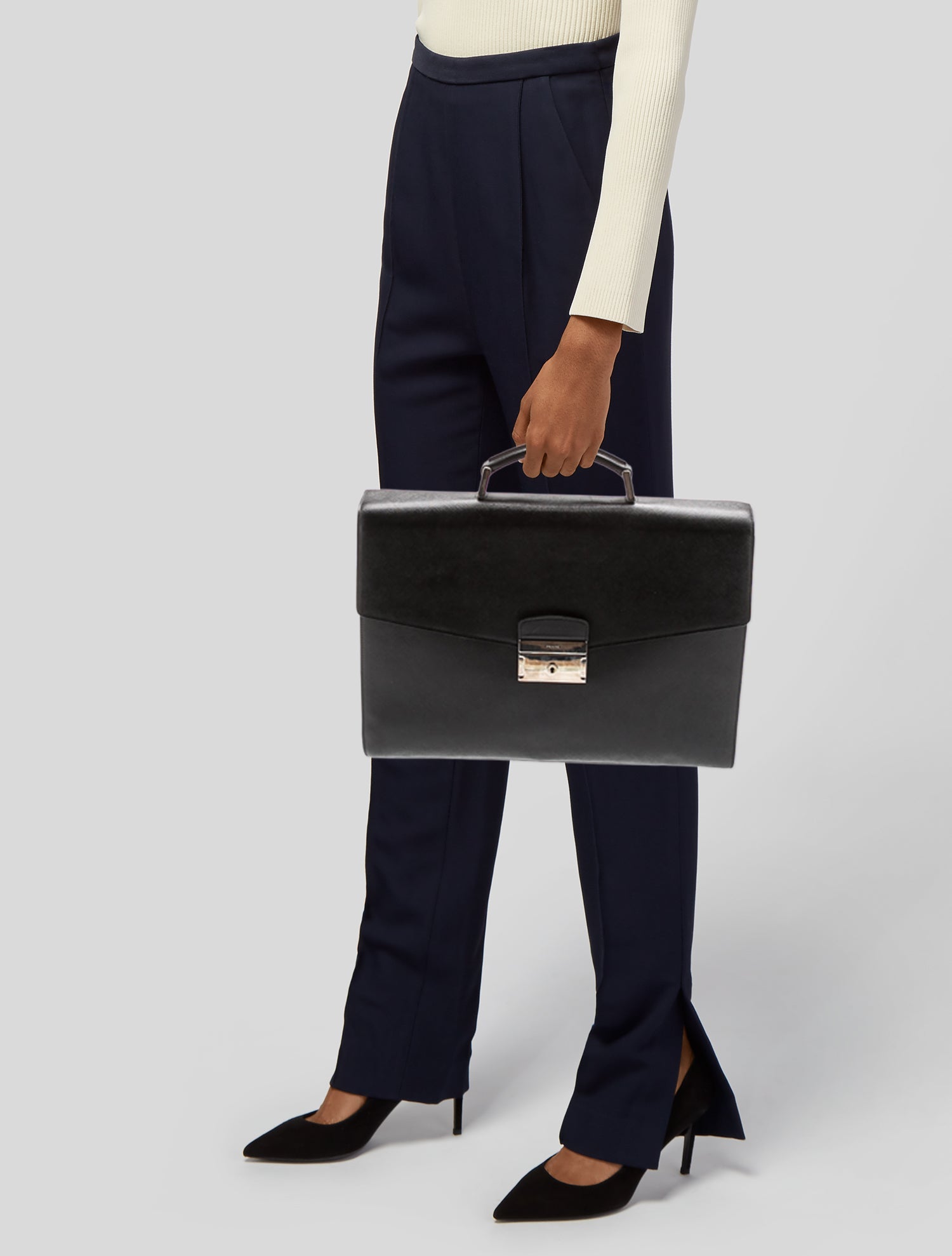 Prada Saffiano Cuir Leather Briefcase
